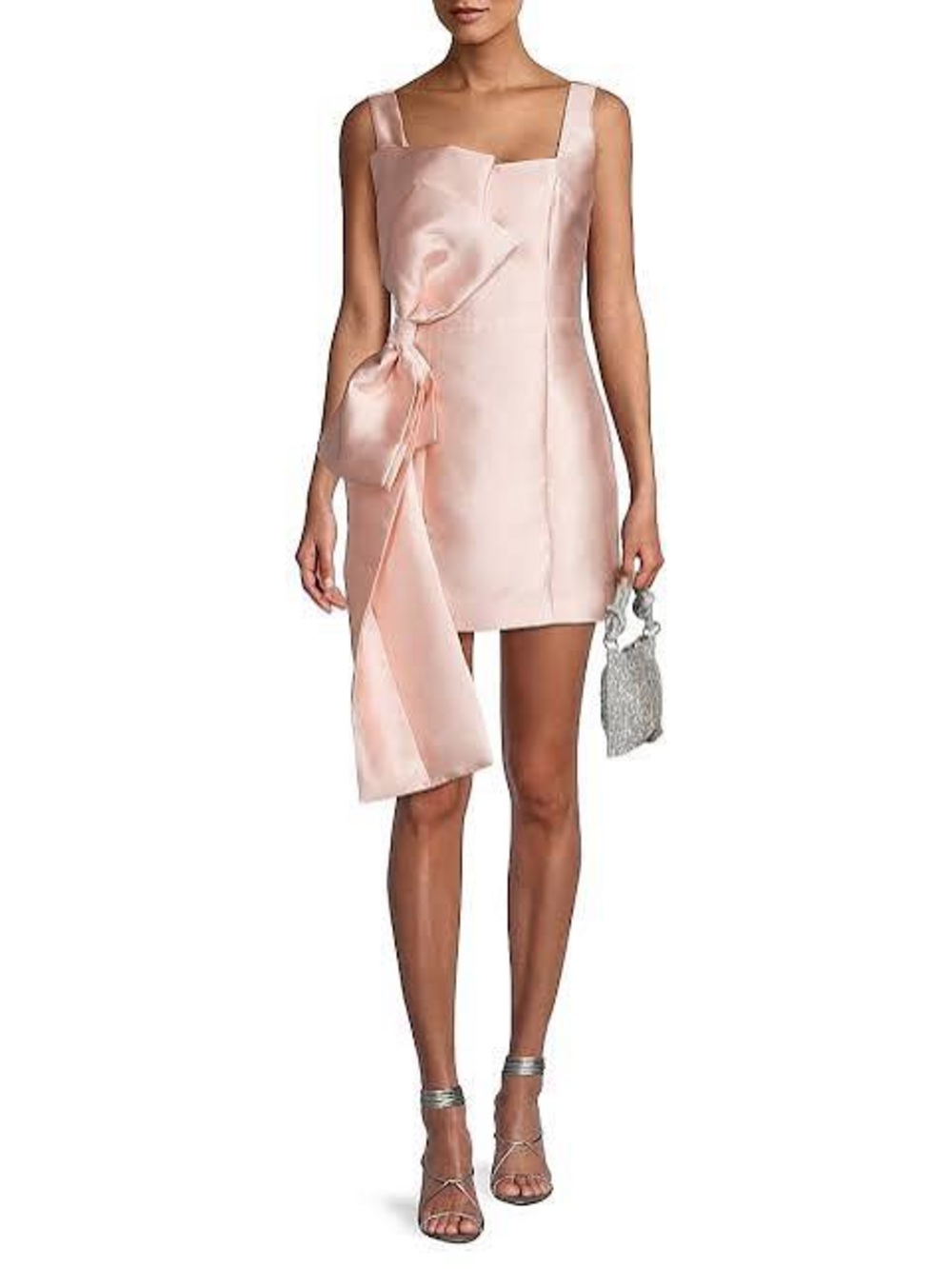 NWT Elliatt Corsage Satin Bow Minidress in Ballet Pink - Size 12